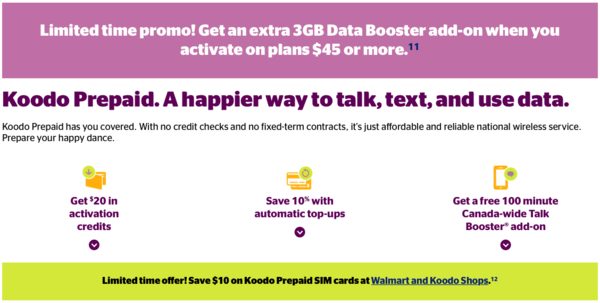 koodo prepaid phone plans