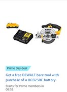 Amazon Canada Prime Day: Free Dewalt Brushless tools with purchase of a battery
