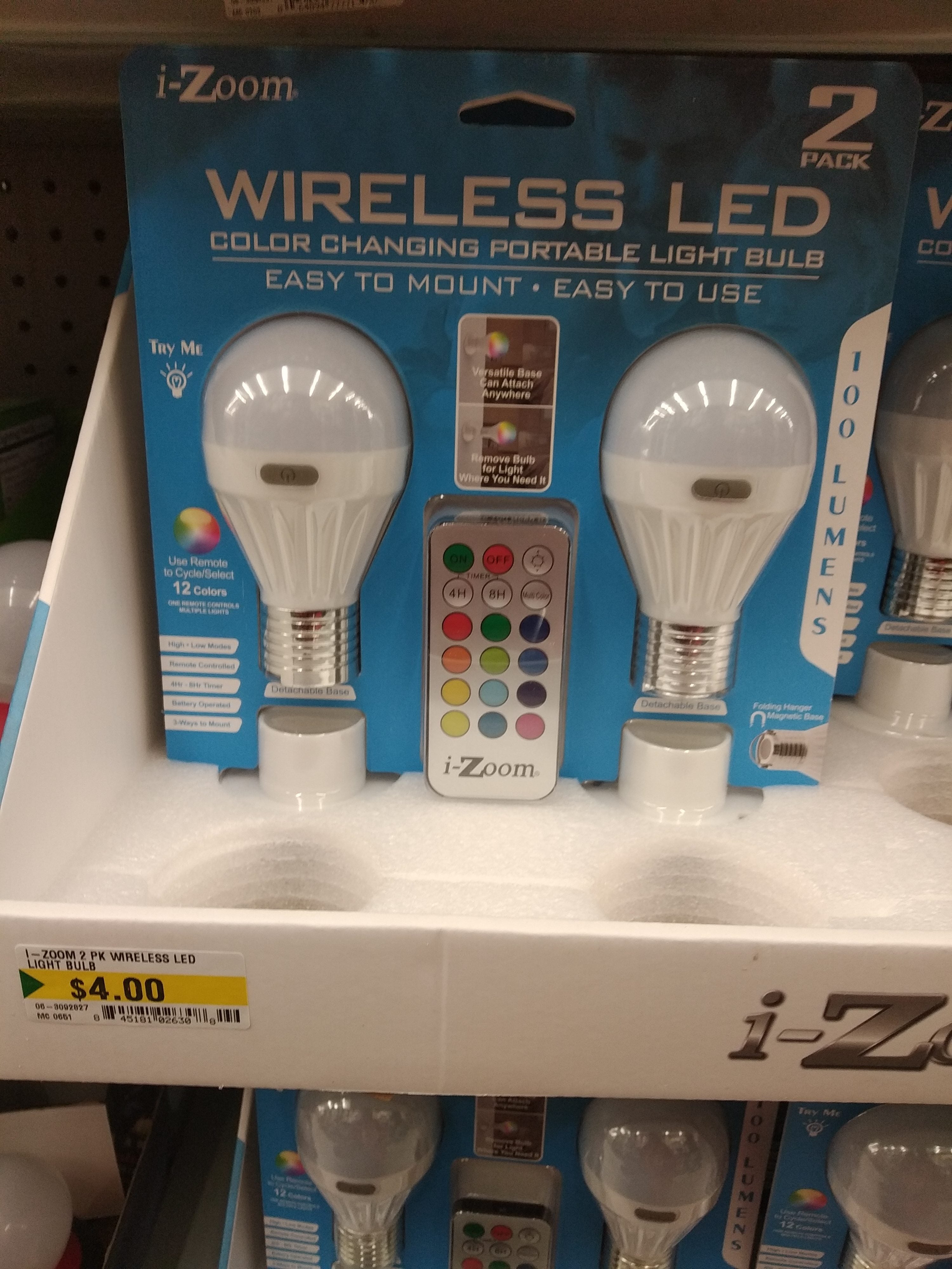 Portable Wireless Light Bulb + Remote