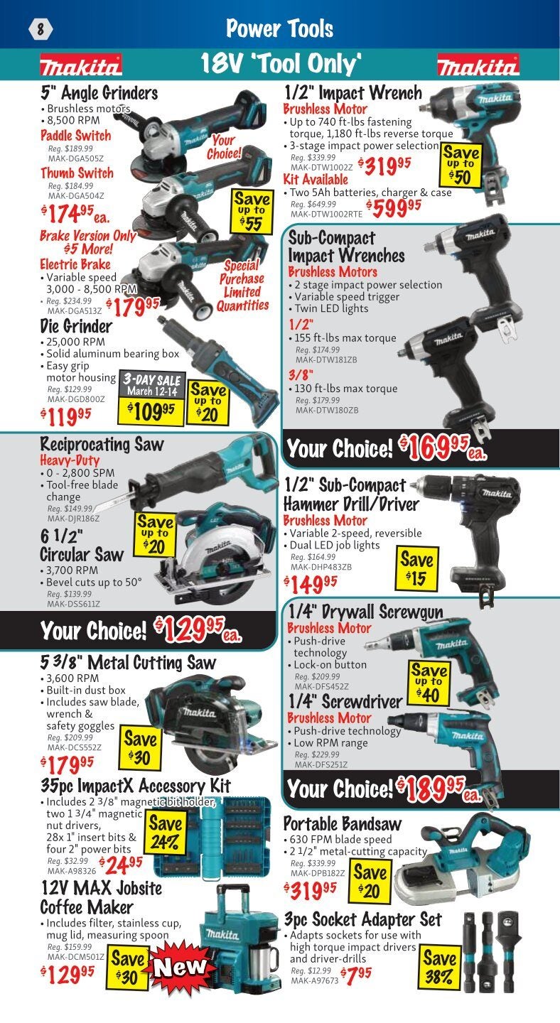 KMS Tools Weekly Flyer - Power Tool Sale - Feb 29 – Mar 31 