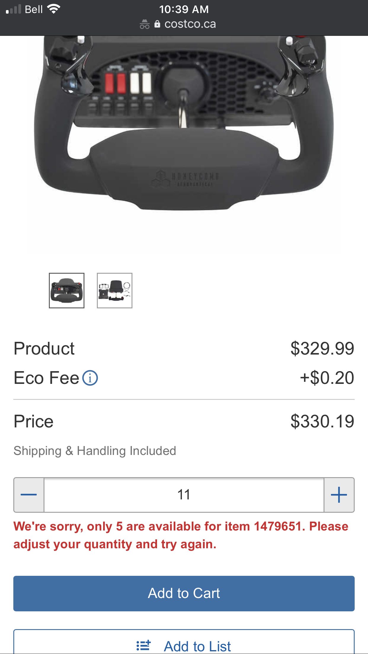 [Costco] Ultra Hawt! Alpha Yoke 330 Back in stock - act fast, only 5 in ...