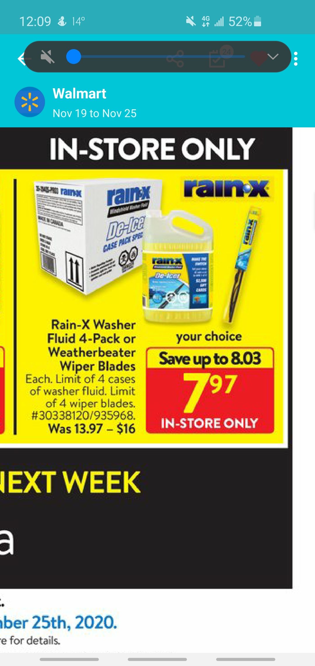 RAIN-X Rain-X ClearView - De-Icer+ Windshield Washer Fluid -49Â°C