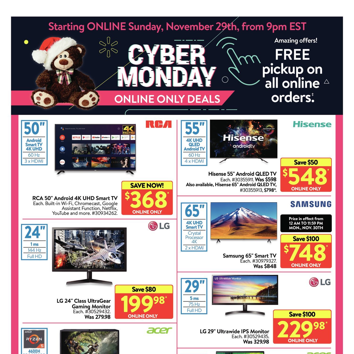 Walmart Weekly Flyer Cyber Monday 3Day Event Nov 30 Dec 2