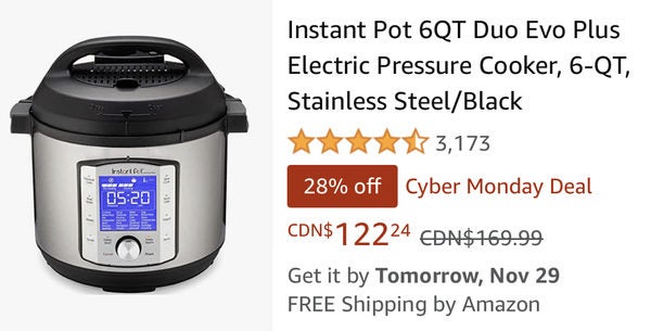 instant pot duo evo plus cyber monday