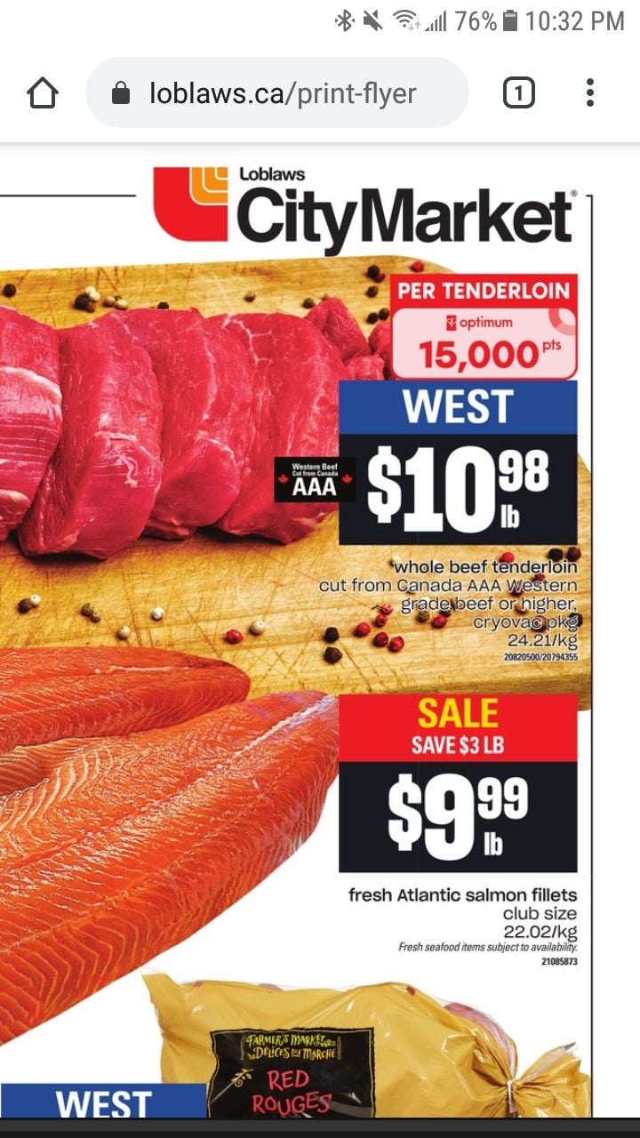 [Loblaws City Market] (West Coast) : AAA Whole Beef Tenderloin