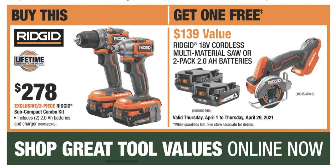 Ridgid subcompact multi online material saw