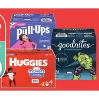 Huggies, Pull-Ups or Goodnites Super Boxed Diapers or Training Pants
