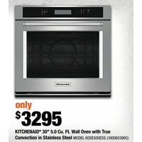 KitchenAid 30" 5.0 Cu. Ft. Wall Oven With True Convection In Stainless Steel