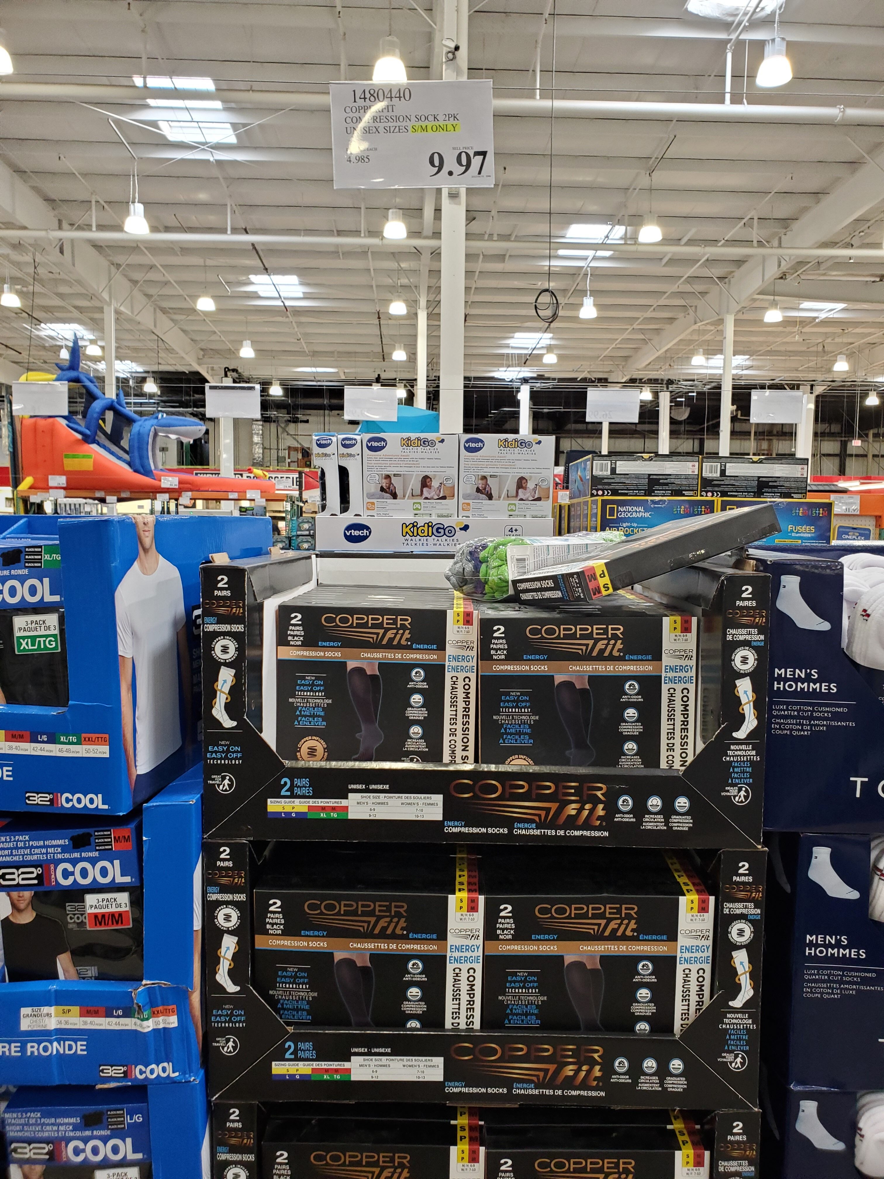 [Costco] Copper Fit Unisex Compression Socks, 2 Pairs $9.97 Instore ...