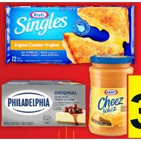 Philadelphia Cream Cheese or Spread, Kraft Singles, Cheez Whiz