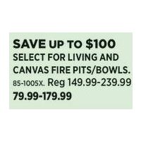 Select for Living And Canvas Fire Pits/Bowls
