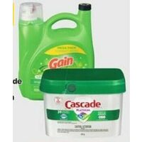 Finish Cascade or Cascade Action Pacs Gain Laundry Detergent or Flings 