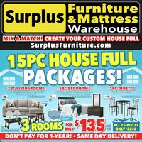 Surplus Furniture - 15-Pc. House Full Packages! (Calgary/Edmonton - AB) Flyer