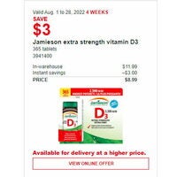 Jamieson Extra Strength Vitamin D3