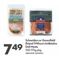 Schneiders Or Greenfield Raised Without Antibiotics Deli Meats