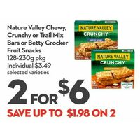 Nature Valley Chewy, Crunchy Or Trail Mix Bars Or Betty Crocker Fruit Snacks