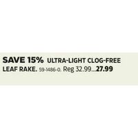Ultra-Light Clog-Free Leaf Rake