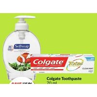 Colgate Toothpaste, Irish Spring Soap or Softsoap Hand Soap