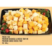 Fresh 2 Go Premium Kolbassa & Cheese Tray Or Premium Cubed Cheese Tray