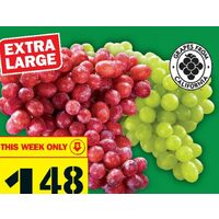 Extra Large Red or Green Seedless Grapes
