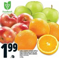 Large Assorted Ontario Apples, Large Seedless Navel Oranges