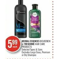 Herbal Essences Bio:Renew Or Tresemme Hair Care Products
