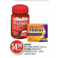 Motrin Platinum Caplets Or Tylenol Pain Relief Products