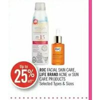 Roc Facial Skin Care, Life Brand Acne Or Sun Care Products