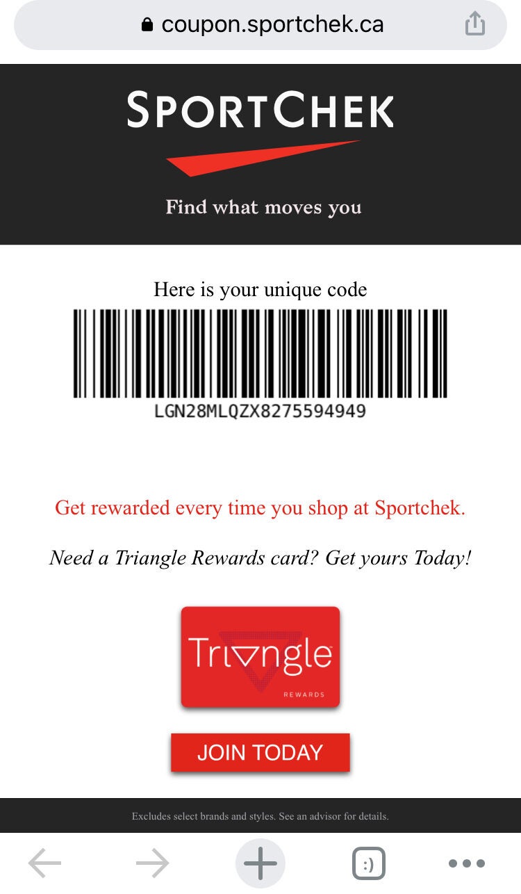 [Sport Chek] Sport Chek VIP and other Coupon Code Share/Request Thread