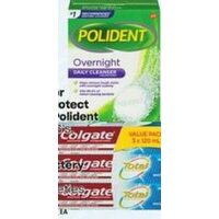 Sensodyne Rapid Relief or Repair and Protect Toothpaste, Polident Tablets, Colgate Total Toothpaste 3-Pack or Battery Toothbrush