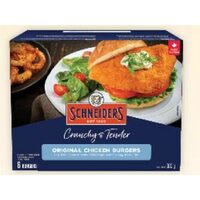 Schneiders Fully Cooked Breaded Chicken Strips or Burgers