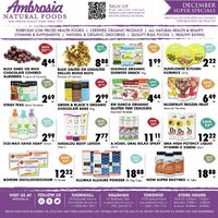 Ambrosia Natural Foods - December Super Specials Flyer