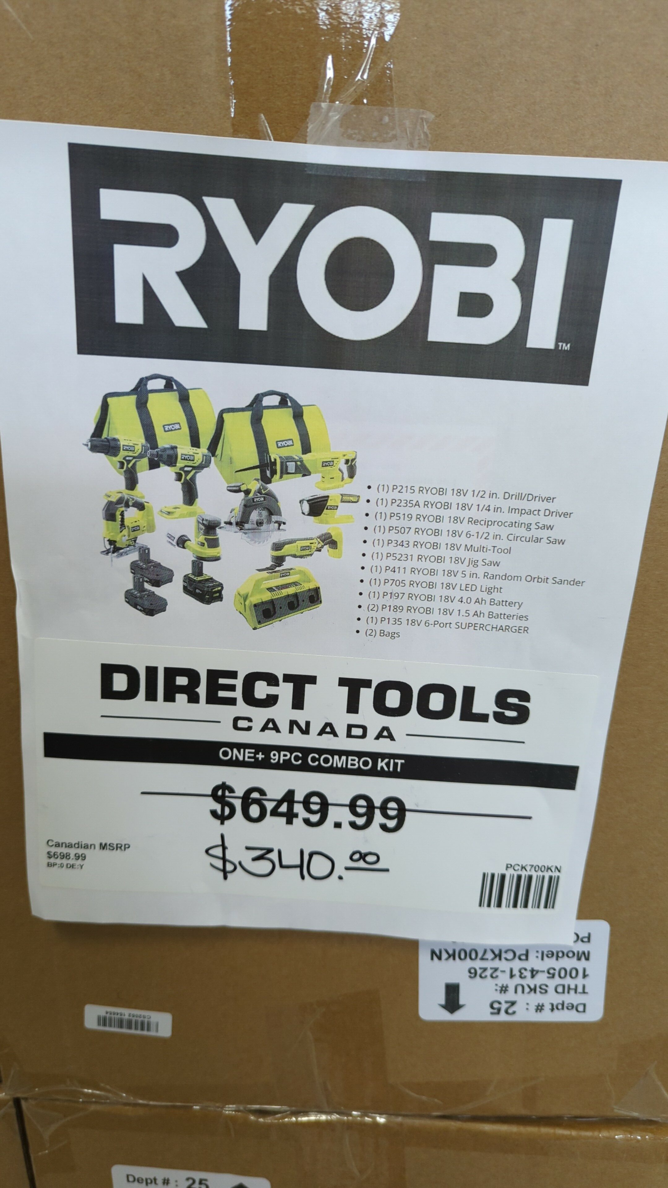 RYOBI 18V ONE+ 4-Tool Combo Kit – Direct Tools Canada