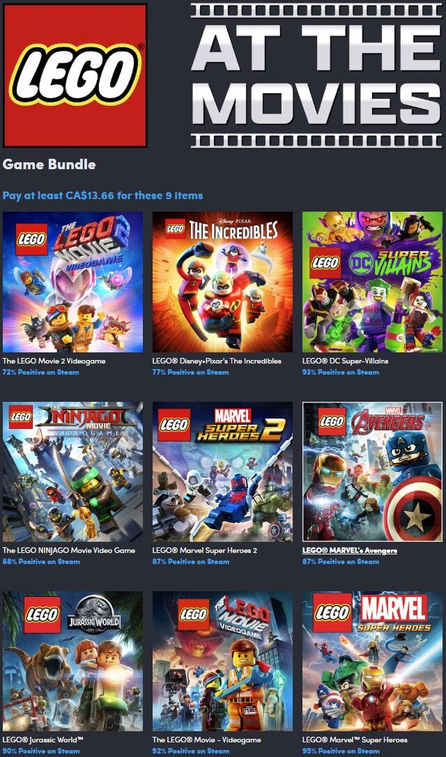 Humble Bundle LEGO At the Movies HOLIDAY ENCORE Game Bundle