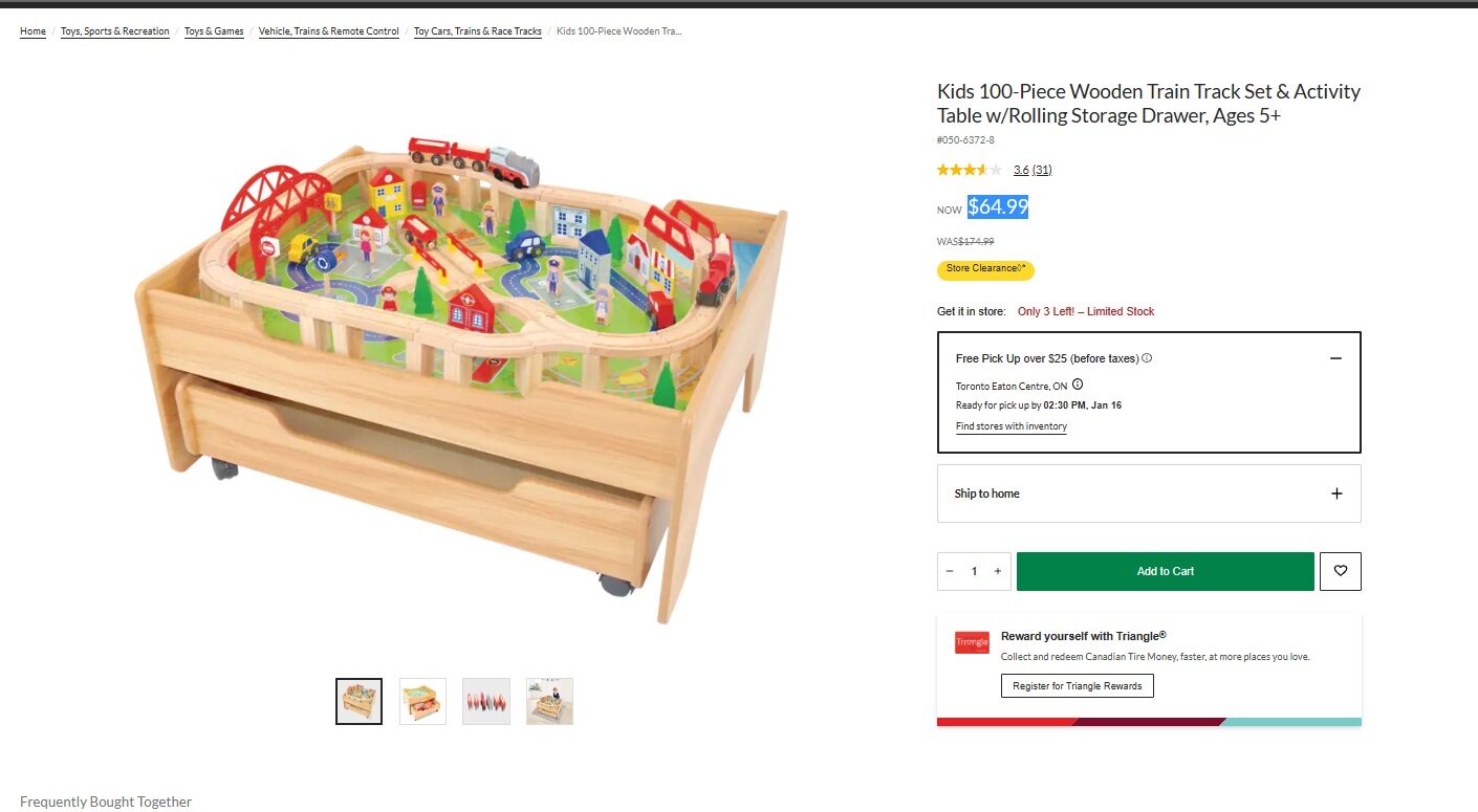 thumbnail image 2 of KOTEK Train Table, 100-Piece Wooden Toy Activity Playset W 2 of 9