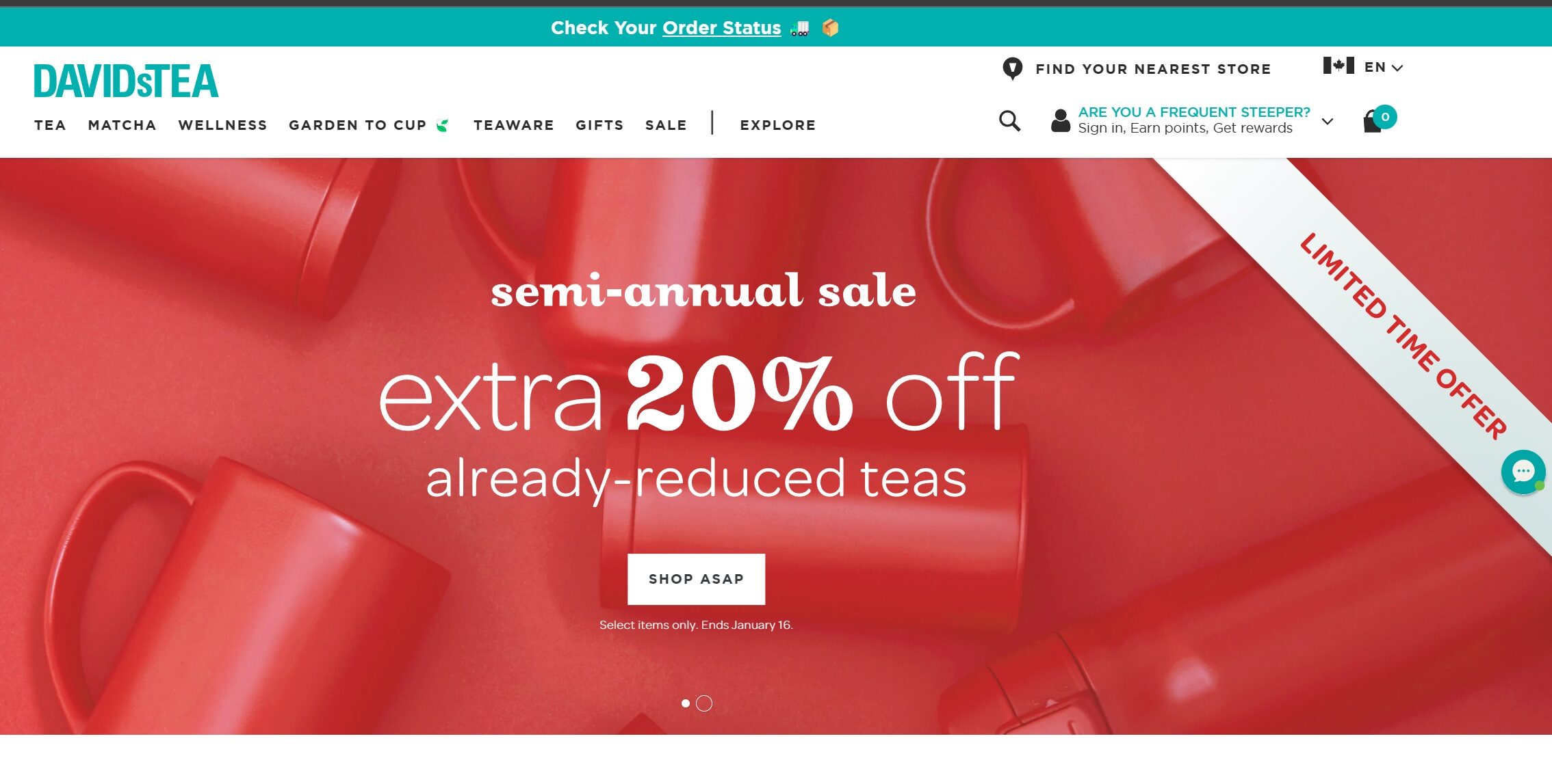 Davids Tea] Today only (Jan 16 2023) Semi Annual Sale - Save an extra 20%  off sale items - RedFlagDeals.com Forums