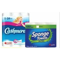 Cashmere Bathroom Tissue Sponge Towels or Scotties Facial Tissue