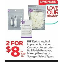 Kit Eyelashed, Nail Implements, Hair Or Cosmetic Accessories, Nail Polish Remover, Makeup Brushes Or Sponges 