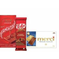 Lindt Swiss Or Lindor, Nestle, Ritter, Merci Or Russell Stover Chocolate Bars