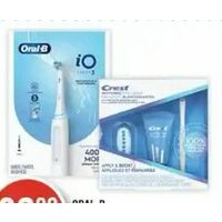 Oral-B iO3 Rechargeable Toothbrush, Crest 3DWhite Whitestrips With Light Kit or Whitening Emulsions Apply & Boost With Light Kit