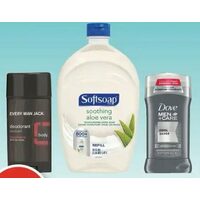 Softsoap Hand Soap Refills, Dove Men+Care or Every Man Jack Antiperspirant/Deodorant