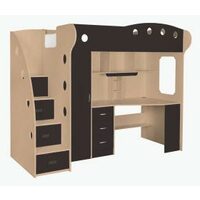 Nika Loft Bed With Desk and Storage - Twin