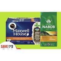 Maxwell House Coffee Pods, Nabob Bagged Coffee