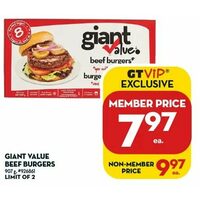 Giant Value Beef Burgers
