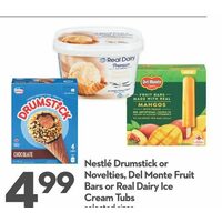 Nestle Drumstick Or Noveties, Del Monte Fruit Bars Or Real Dairy Ice Cream Tubs