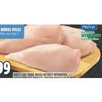 Maple Leaf Prime Raised Without Antibiotics Fresh Boneless Skinless Chicken Breast Value Pack