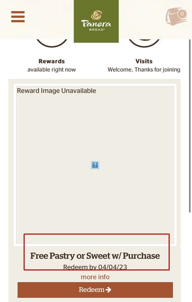 Panera Bread Free Bakery Item From Panera Bread W Mypanera