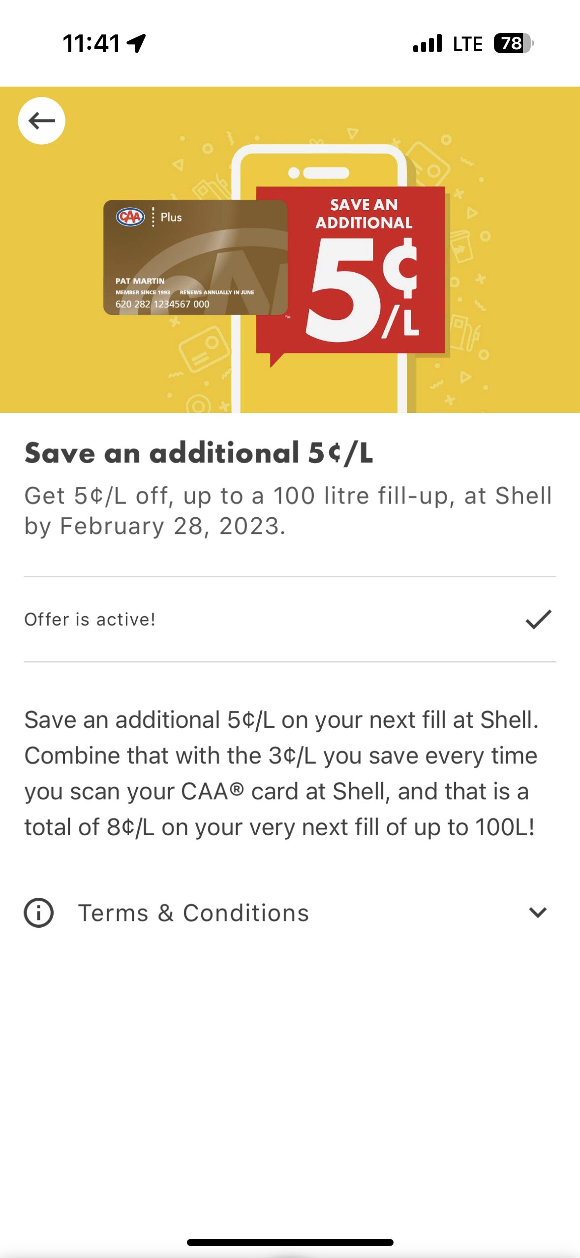 [Shell] Save up to 8 cents/liter! (5 cents + 3 cents CAA ...