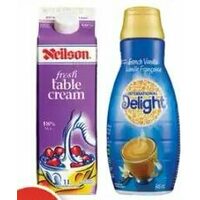 Neilson 18% Cream Or International Delight Coffee Whitener 