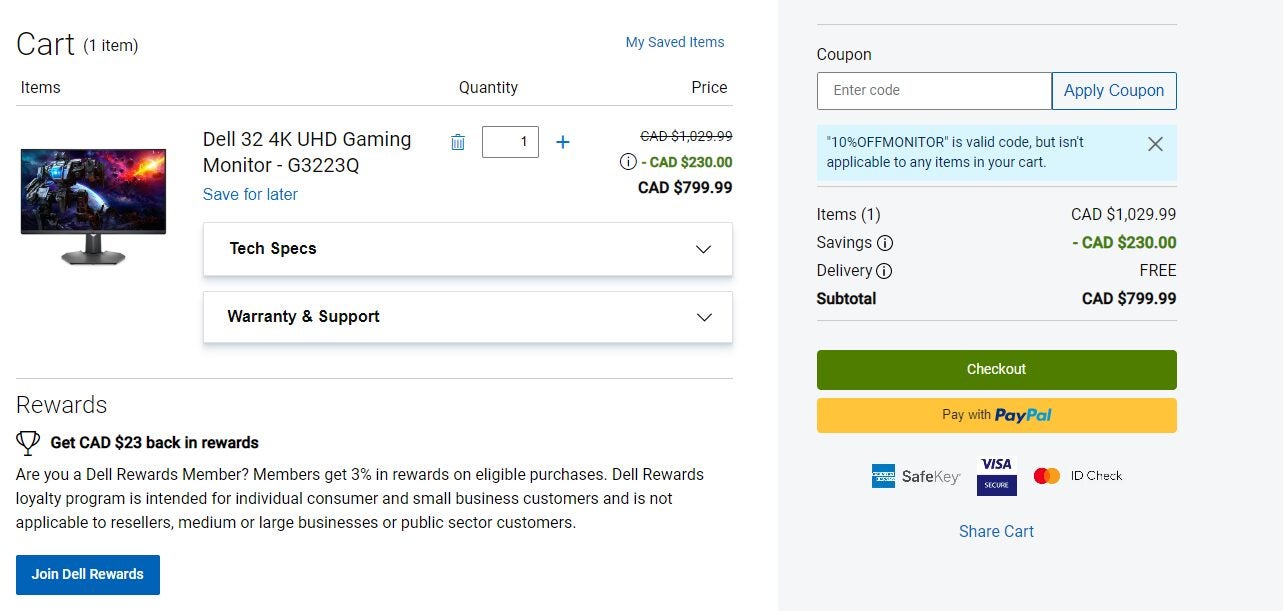 [Dell] Dell 32" 4K 144Hz UHD Gaming Monitor G3223Q 799.99 Page 2